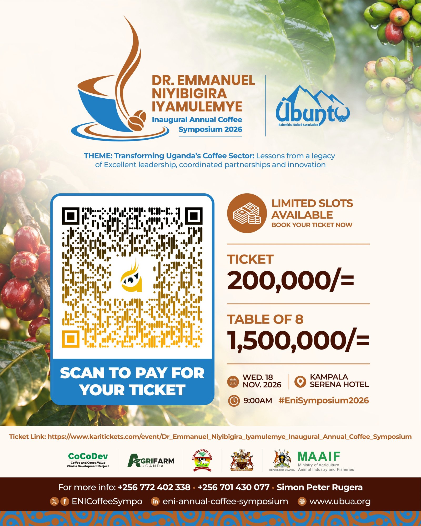 Dr Emmanuel Niyibigira Iyamulemye Inaugural Annual Coffee Symposium